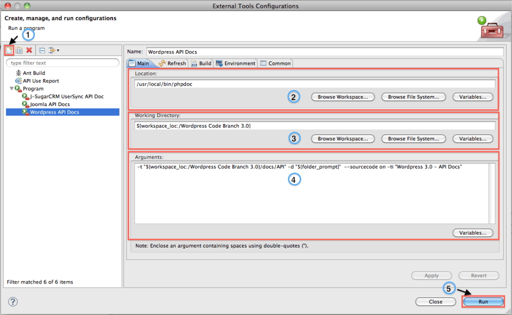 Creazione dell’External Tools Wordpress API Docs.