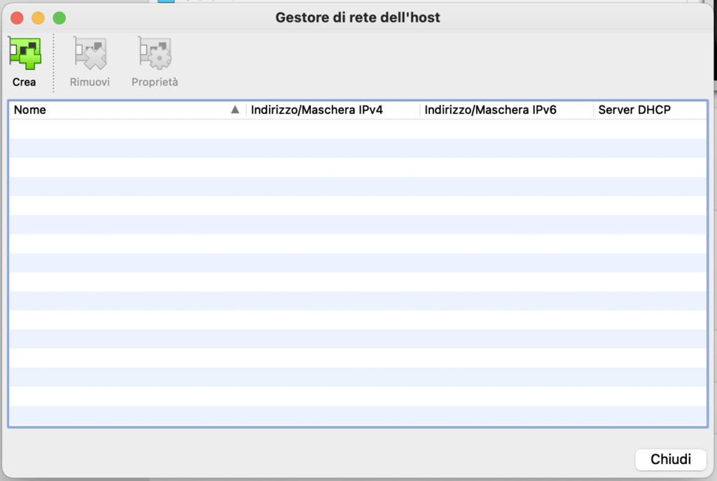 Figura 7 - Gestore di rete dell'host