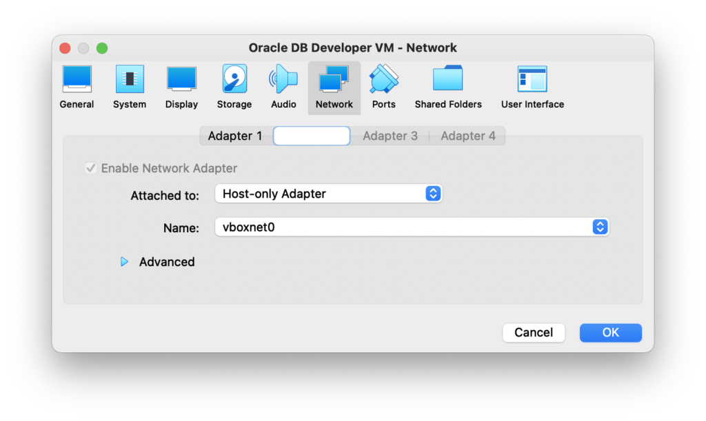 Figure 9 - Configuration of the second network card connected to the host network